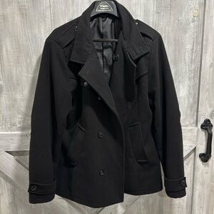 Tom’s Ware double breasted pea coat.